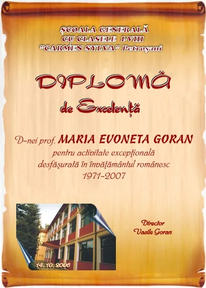 Diplome, exemplu 9 din portofoliul FOCUS