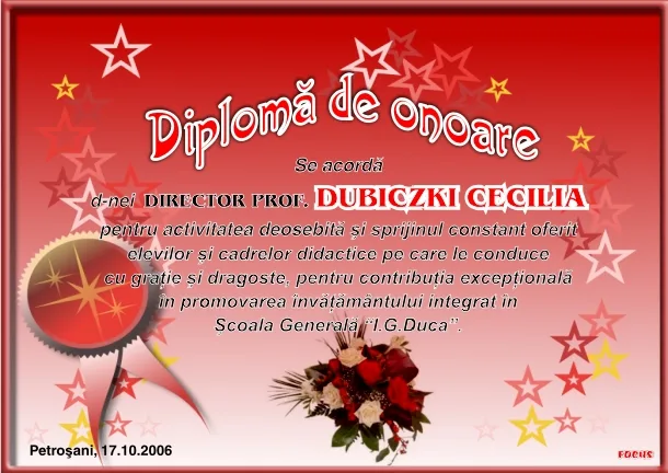 Diplome, exemplu 7 din portofoliul FOCUS
