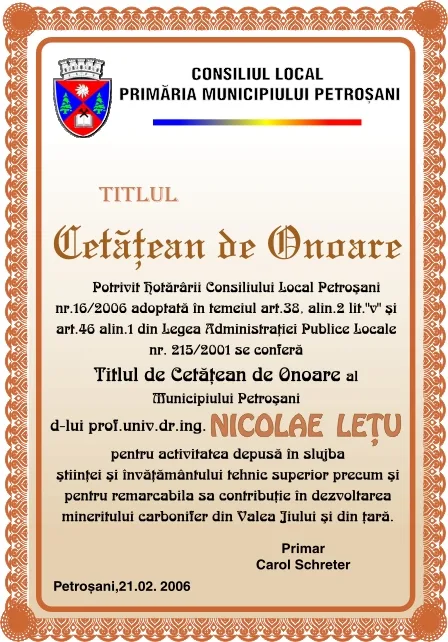 Diplome, exemplu 10 din portofoliul FOCUS