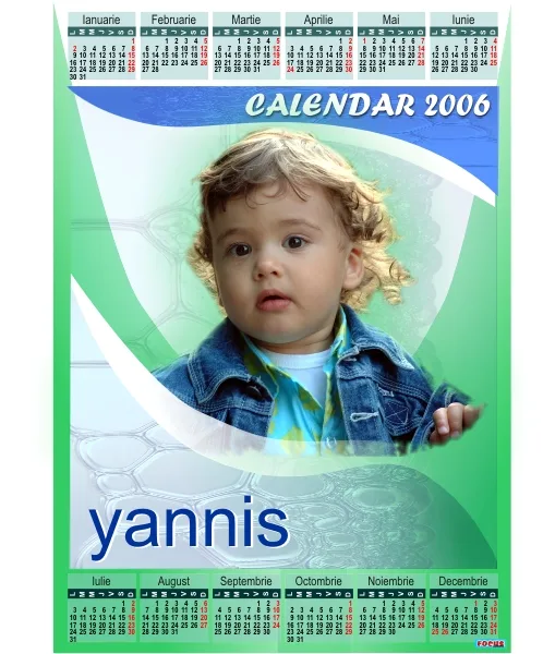 Agende și calendare, exemplu 2 din portofoliul FOCUS